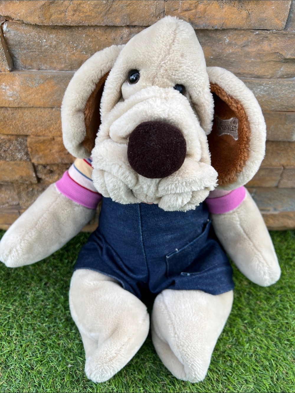 VINTAGE Wrinkles plush puppet dog The Heritage Collection 18” 80’s Ganz Bros EUC